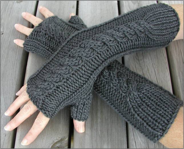 Loom Knit Fingerless Gloves Pattern