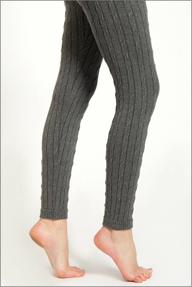 Thick Cable Knit Leggings